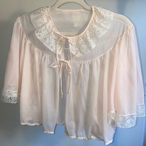 Vintage Lace Sleepwear Jacket in Pink
